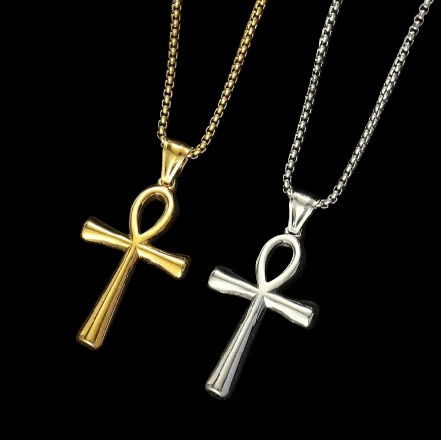 Gold/silver ankh pendant